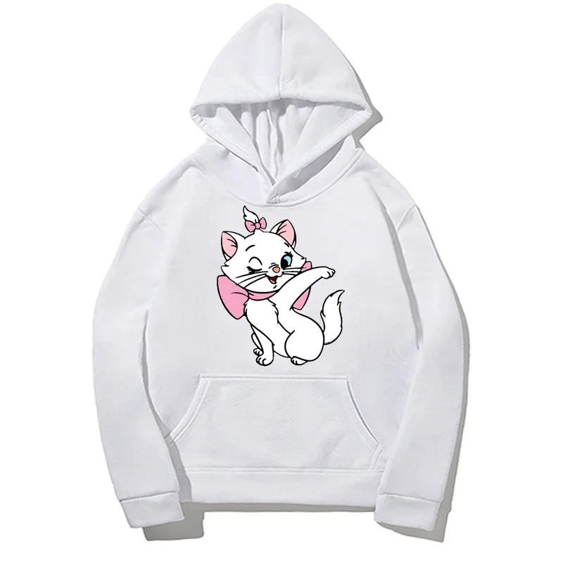 Disney The Aristocats Streetwear Catoon Harajuku Casual Hoodies Cute Fashion Clothes Top Pullover Loose Spring Autumn Coat Print