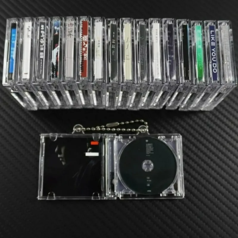 Blank Album Mini CD Case Keychain CD Player Keyring Peripheral Commemorative Album Key Holder for DIY Backpack Pendant Decor - view 4