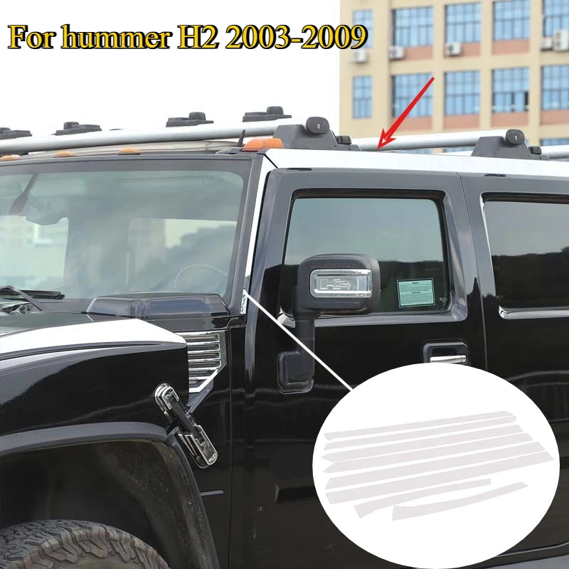 

Fit For Hummer H2 2003-2009 roof edge decoration bright strips Two strips around the roof edge of the car stainless steel bright