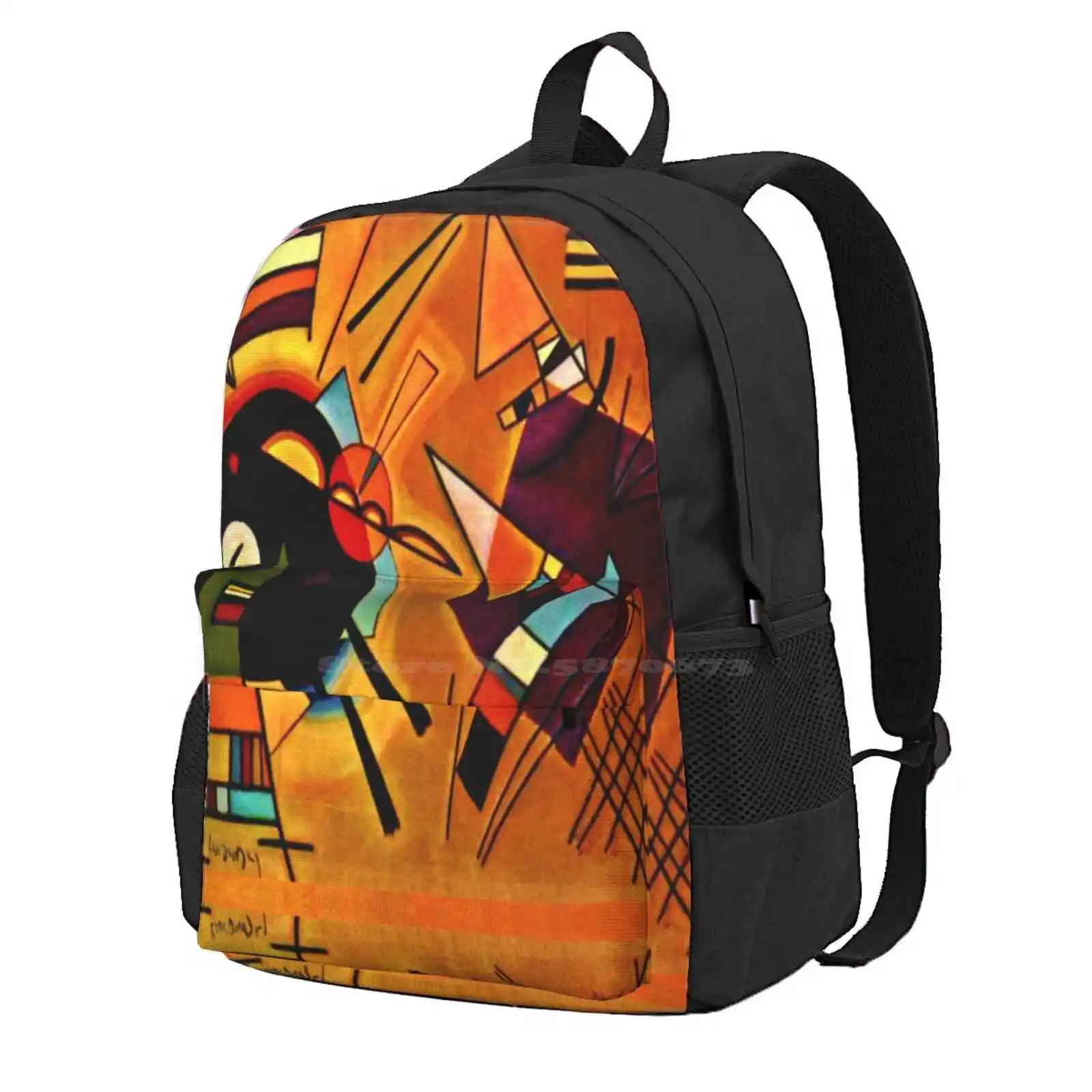 Wassily Kandinsky 'Black And Violet' | Kandinsky Abstract Cubism Hot Sale Schoolbag Backpack Fashion Bags Wassily Kandinsky