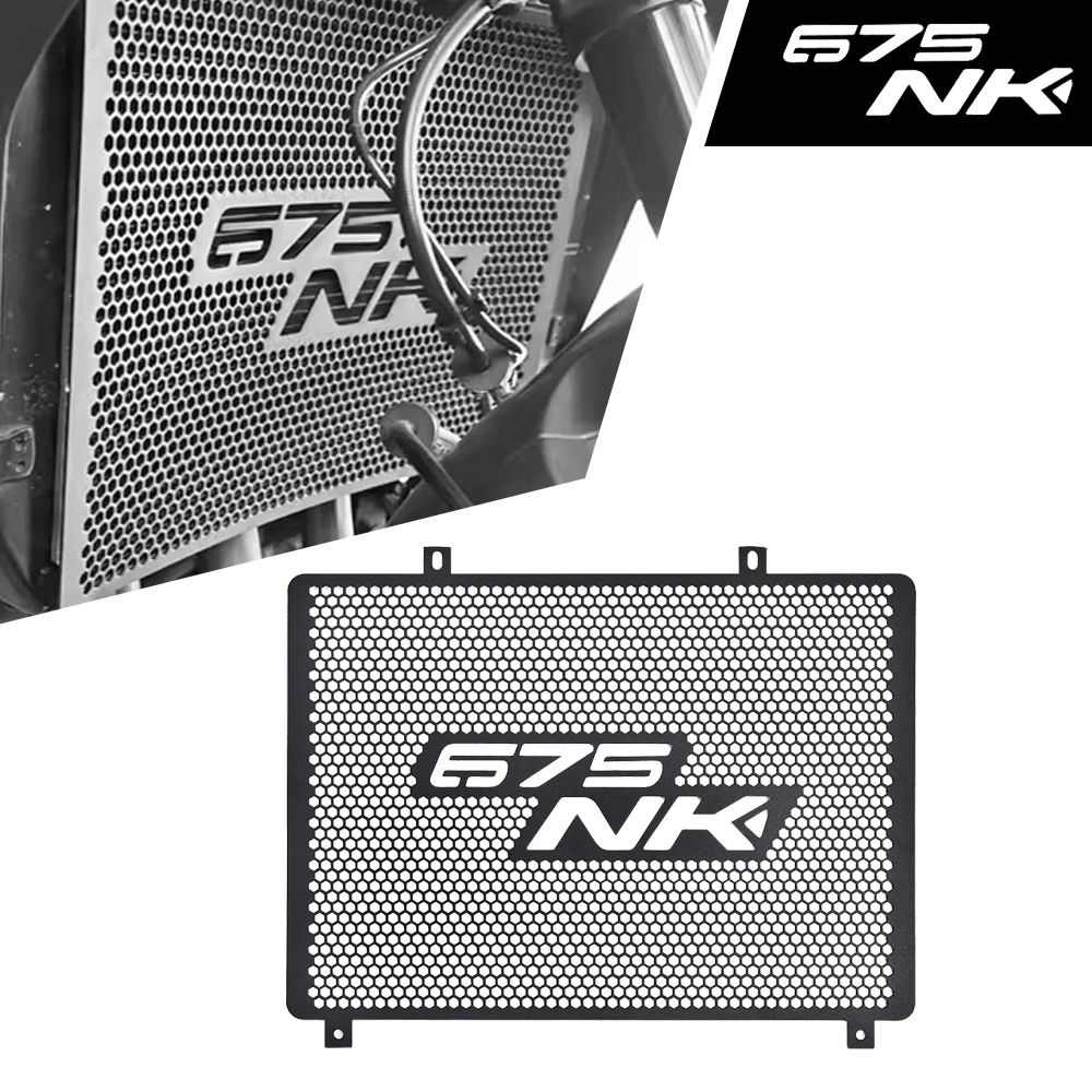 Image of 675NK Zubehör für CFMOTO CF MOTO 675 NK 2024 2025+ Motorrad Kühlerschutzabdeckung Ölkühlergitter Kühlergrill-Schutz Schwarz