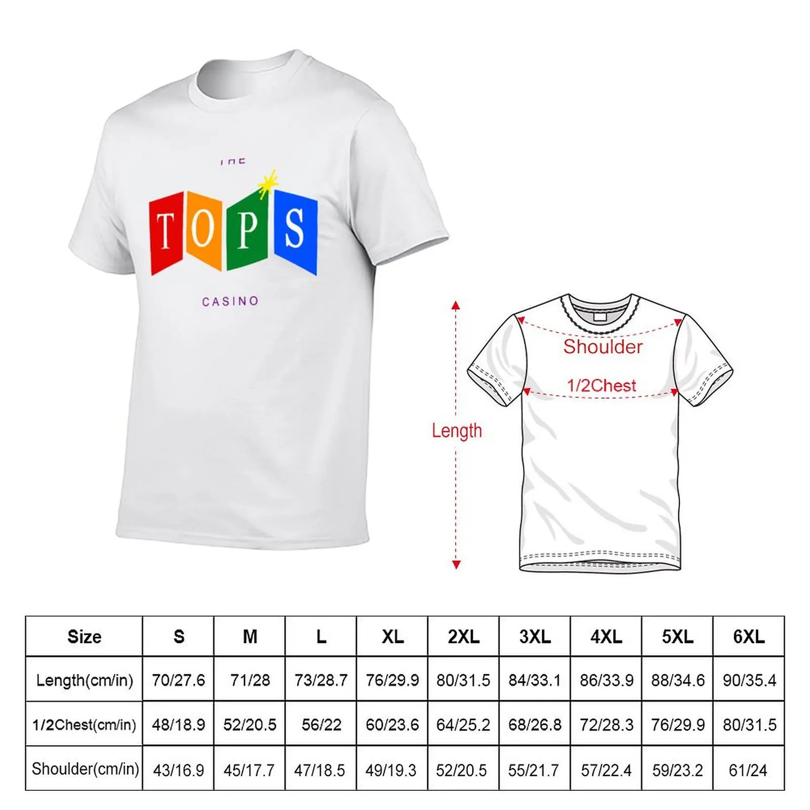 Rainbow Pride Tops Casino (FNV) Logo T-Shirt Relaxed Casual Short Sleeve Tee