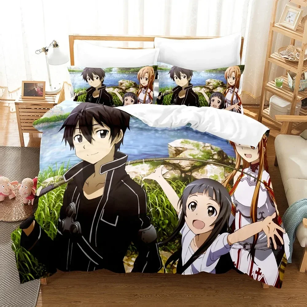 

3D Sword God Domain 3D NEW Duvet Cover Pillowcase Bedding Set Adult Boy Girl Bedroom Decoration Children Single Double Large