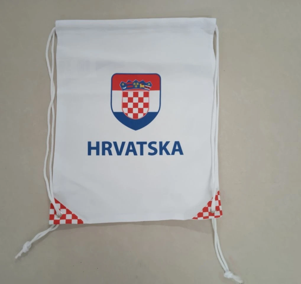 Flagnshow Polyester Croatia Flag Drawstring Bag