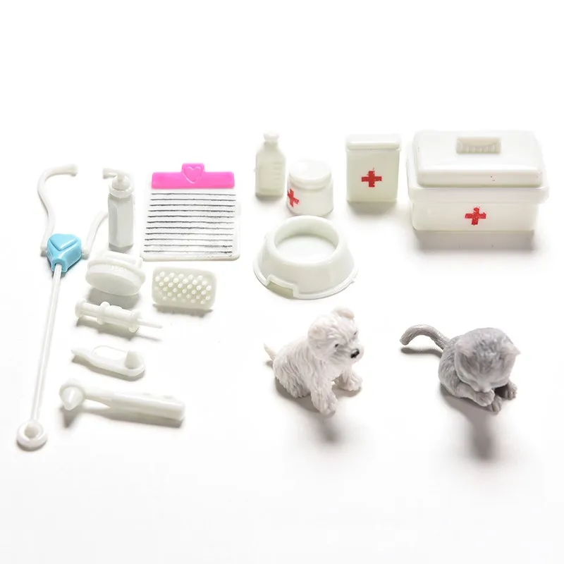 

Dolls Playset Medical Equipment Kit Supplies Doll Pet For Barbie Doll Accessories Baby Toys Christmas Gift Doll House Decoration