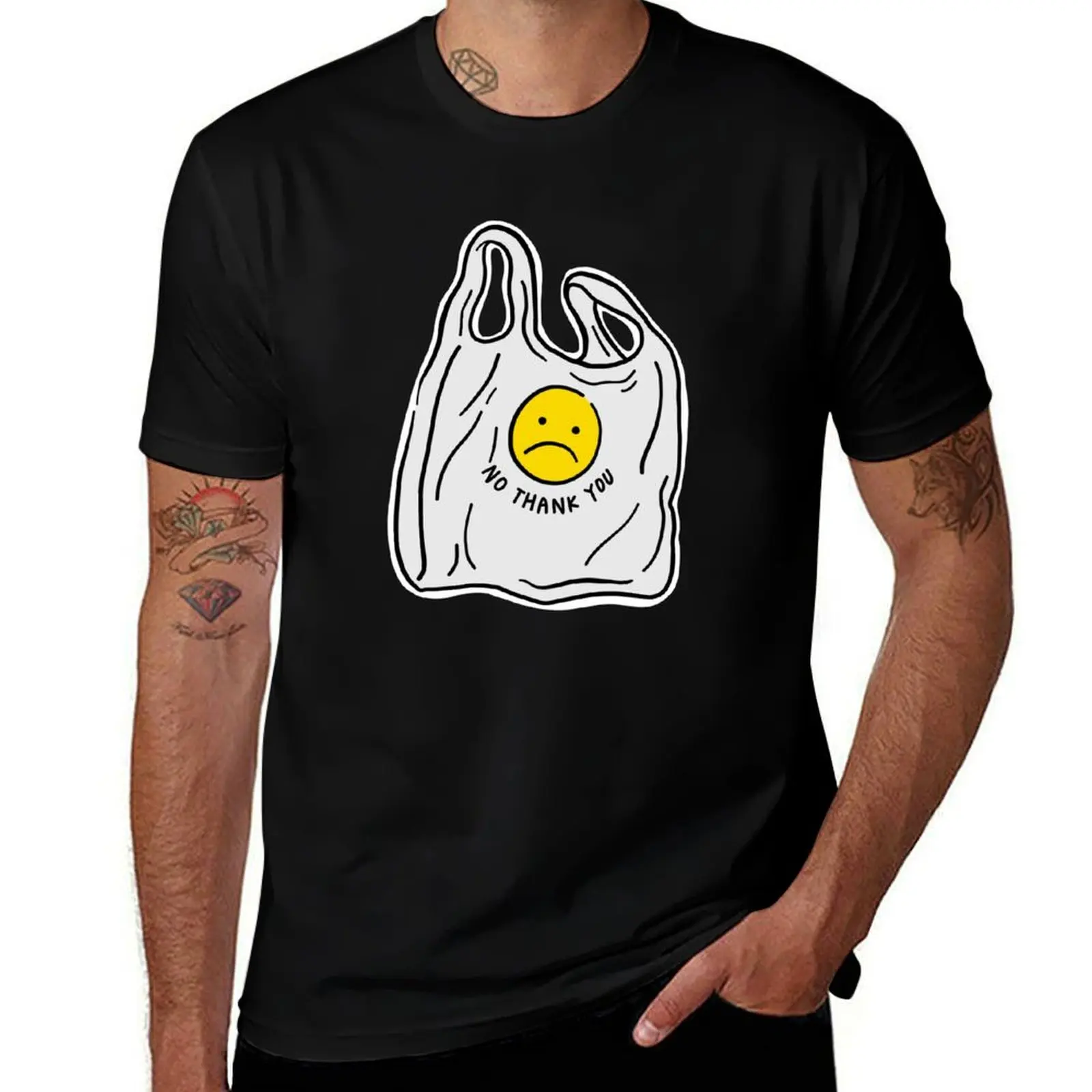 Say no to plastic bags T-Shirt Urban Style Casual Short Sleeve Top T-Shirt