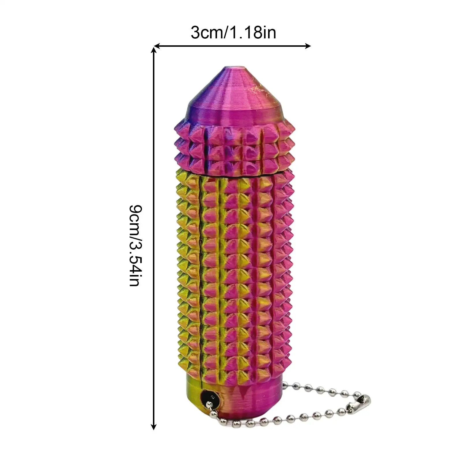 Spiky Fidget Toys Kids 3D Printed Spiky Fidget Keychain Calming Tools Stocking Stuffers for Toddler Children Men Women Travel