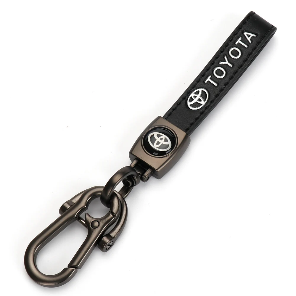 3D Metal/Leather Car Styling Keychain For Toyota Chr rav4 Yaris prius avensis Corolla Camry Key Chain Key Rings Auto Accessories