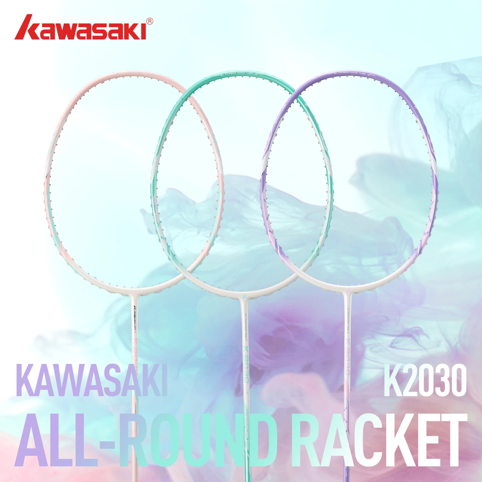 Kawasaki raquette badminton Carbon Fiber 5U Ultra Light Badminton Design dla kobiet z akcesoriami do badmintona K2030