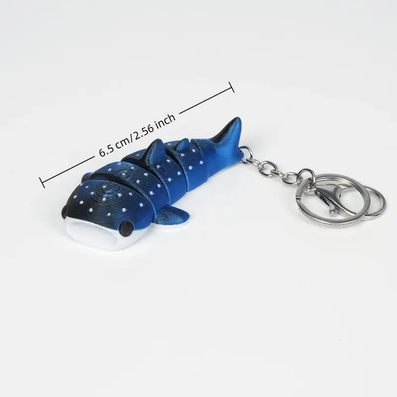 Kreativer 3D-gedruckter Meerestier-Schlüsselanhänger mit beweglichem Wal und Galaxie-Charm als Geschenkbeutel-Accessoire – Detail 9