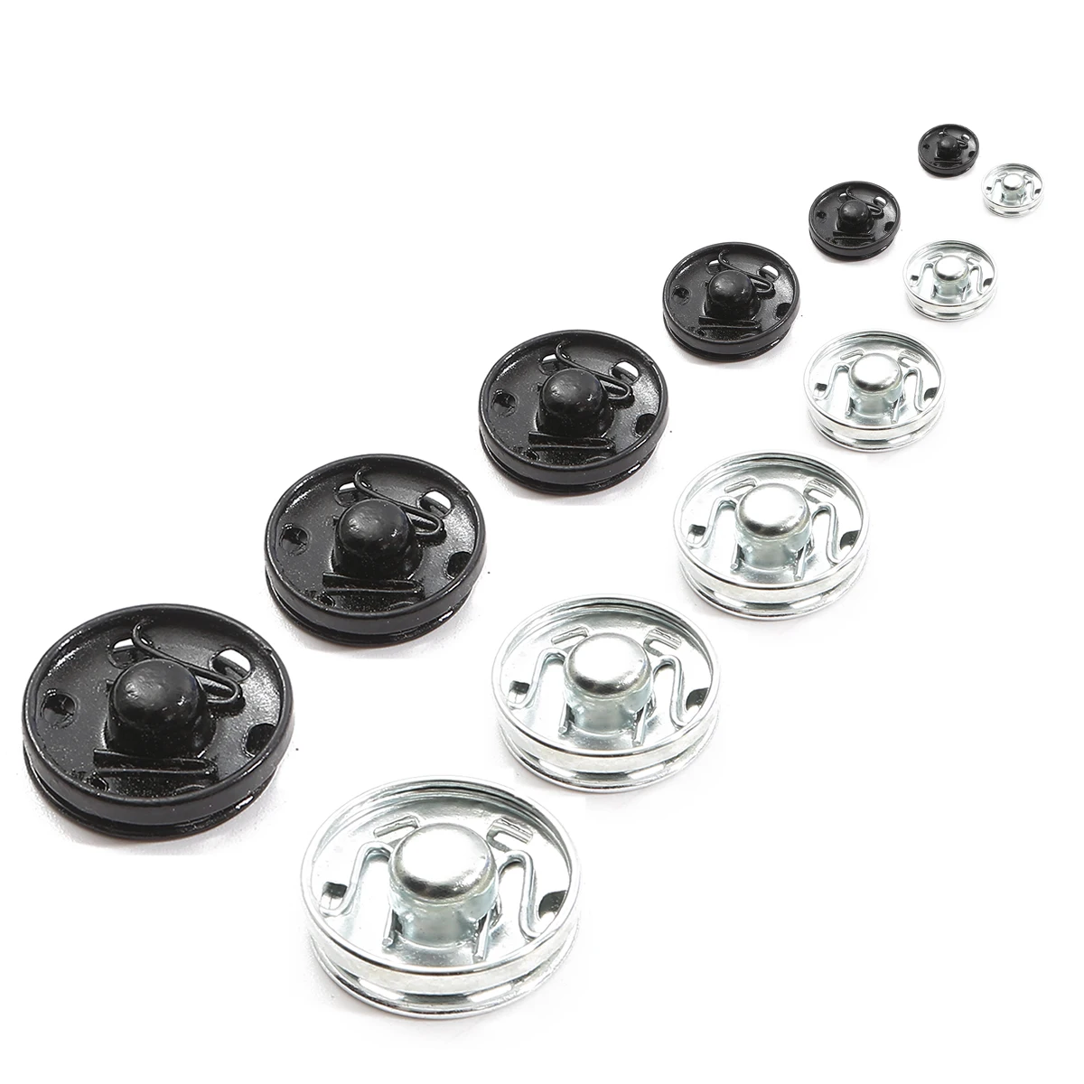 8/10/12/14/16/18/20mm Small Metal Black Silver Embedded Snap Fasteners Buckle Sewing Round Press Button Garment Accessories