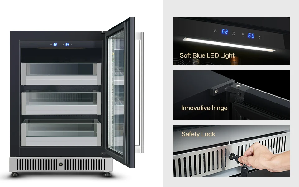 Outdoor 130L Milk Drink Cooler Fridge Home Bar Built in Compressor Cooling Beverage Refrigerator