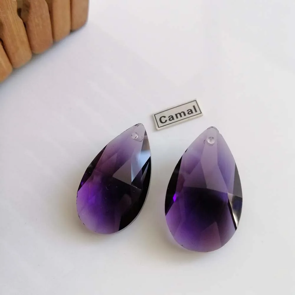 

Camal 10Pcs 28mm Purple Mesh Drop Shape Crystal Pendant Prisms Beads Hanging For Jeweler Chandelier Lighting Lamp Wedding Parts