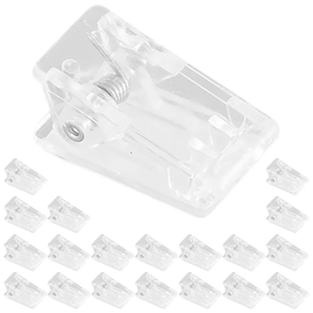 20 stuks transparante fotomap wandtapijten hangers clips voor het ophangen van posters badges houders plastic naamplaatje