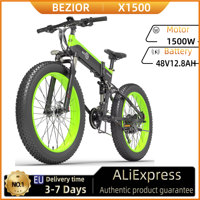 BEZIOR X1500 Electric Bike 1500W Urban road Motor E-Bike 48V 12.8Ah Battery 26*4.0-inch Fat Tires City Electric Bicycle