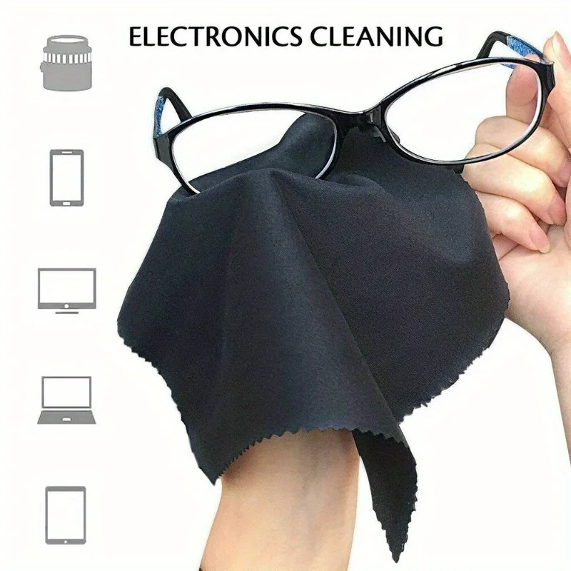 5-piece set of eyeglass cleaning cloths，Microfiber Cleaning Cloth，Double-sided suede eyeglass cloth, solid color eyeglass cloth，