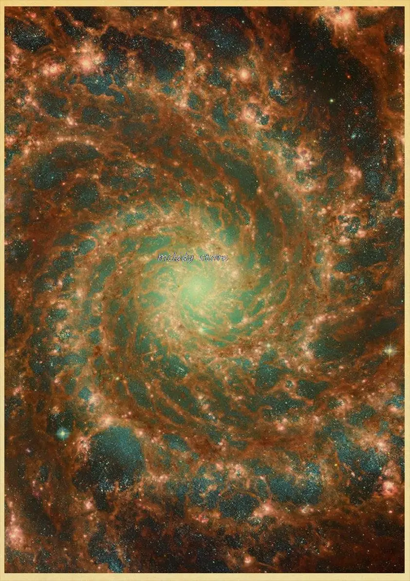 the Outer Space Posters Starry Sky Space Galaxy Decor Solar System Planet Universe Vintage Kraft Art Wall Painting