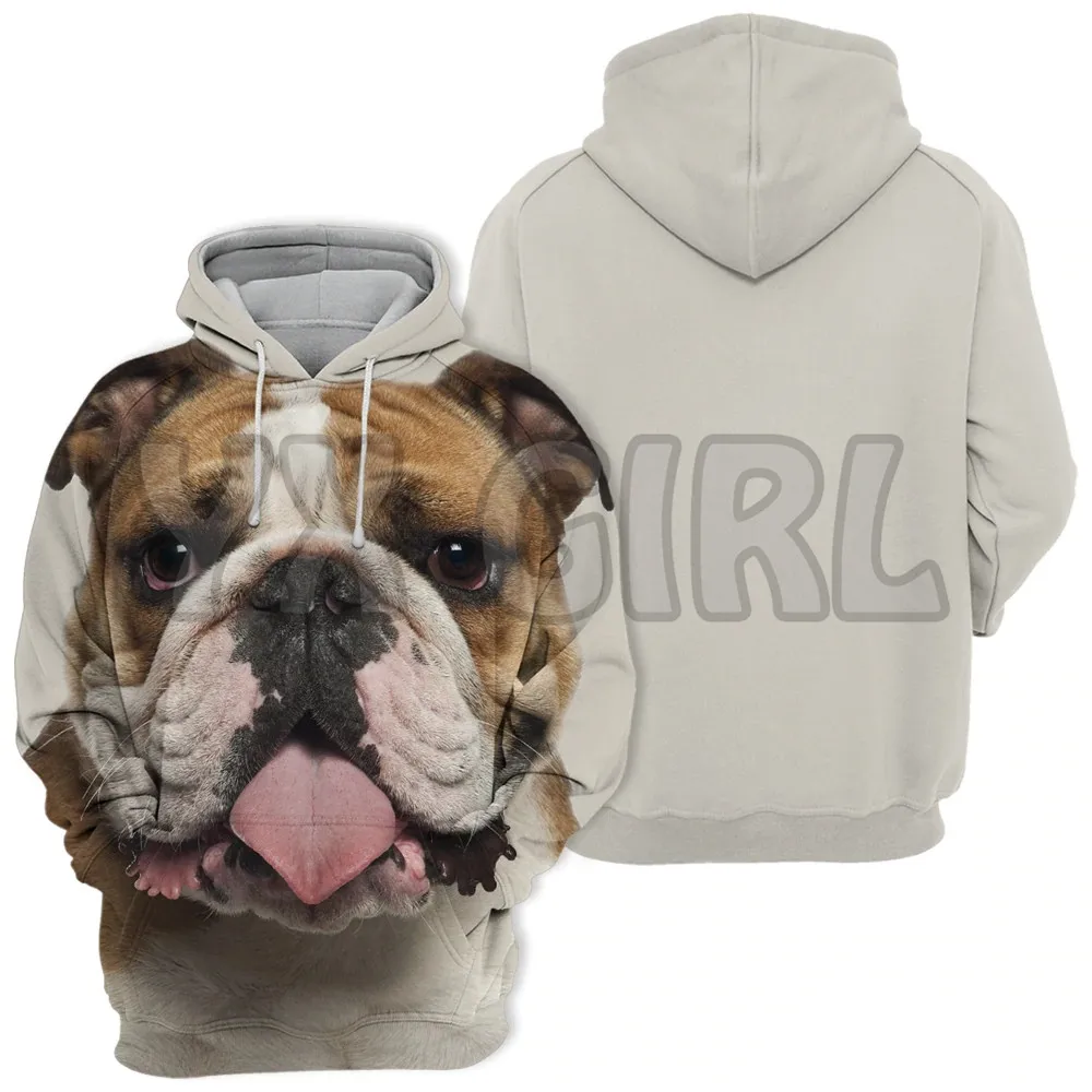 Animais cães inglês bulldog pitbull impertinente 3d impresso hoodies unisex pullovers engraçado cão hoodie casual rua agasalho