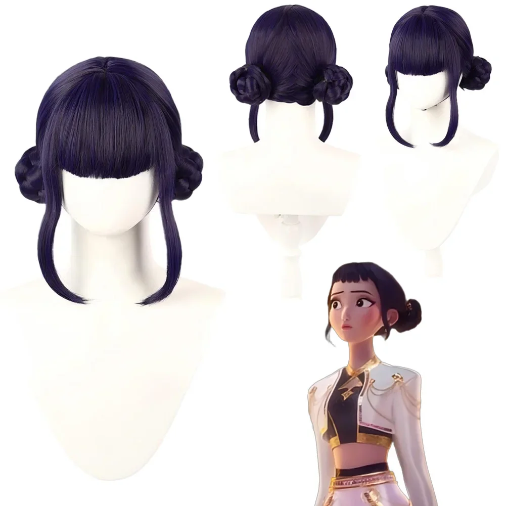 Perruques de chasseur de démons d'halloween de KPop Rumi Mira Zoey, accessoires de Costume de Cosplay pour femmes, vêtements fantaisie, couvre-chef