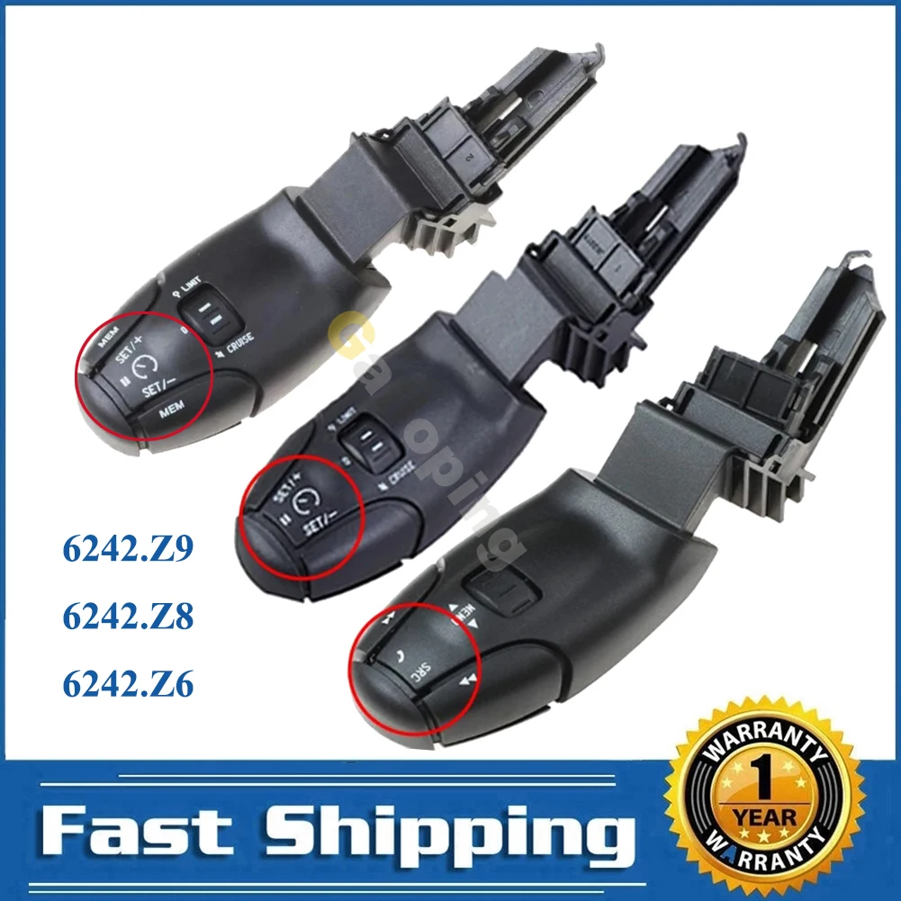 For Peugeot 207 208 307 406 Partner Citroen C3 C4 C5 Cruise Control Stalking Speed Limit Switch Button 6242.Z6 6242.Z8 6242.Z9