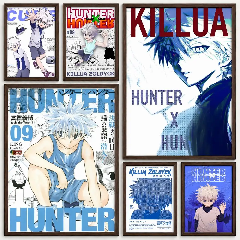 Anime Killua Poster Self‑Adhesive Waterproof PP Poster Coffee House Bar Wall Art Sticker Room Home Decor