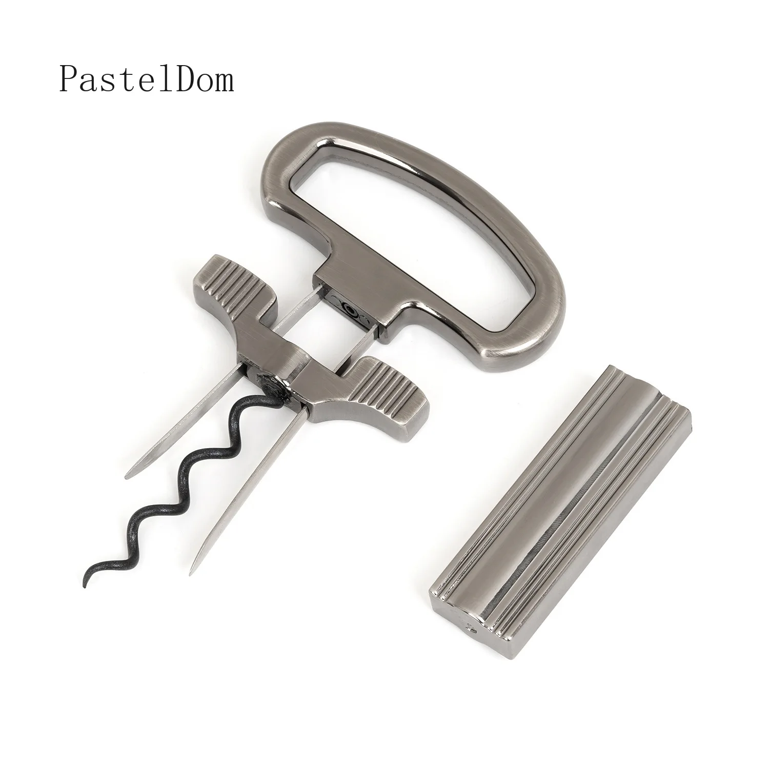 Red Wine Bottle Opener 2Pcs Kit, Damaged Vintage Cork Puller, Screw Cap Wine Opening Tool