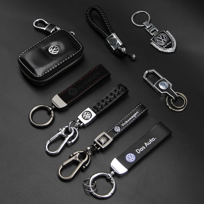 Metal Leather Key Ring Key Chain Car Badge Keychain Accessories For Volkswagen Jetta MK6 Golf 5 6 7 Passat 3B7 601 171 B5 B6 B7