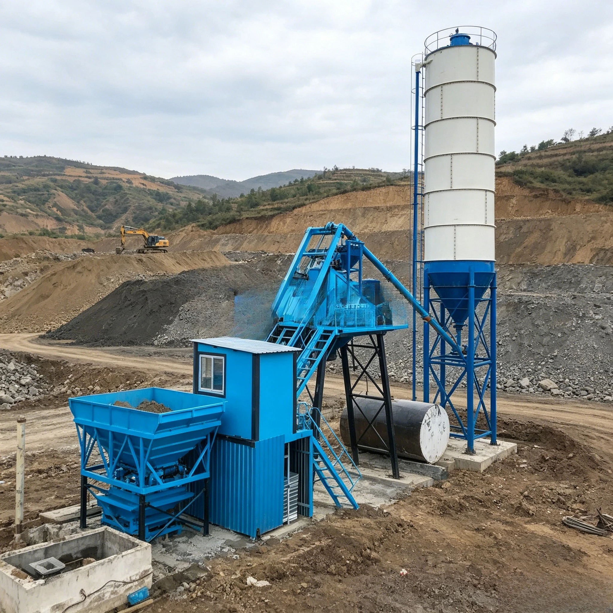 Precast Concrete Batching Plant Concrete Mixing Stationary Wet Mix Concrete Batching Plant Fast Installation Customized