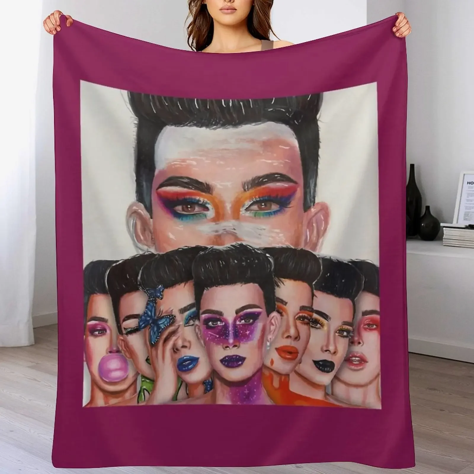 

James Charles Unleash Your Inner Artist Series \t \t Throw Blanket Soft Solid Color Blanket for Couch Bed