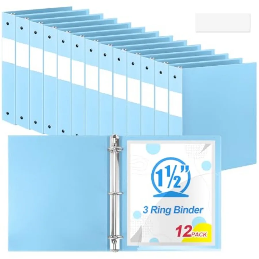 

Набор из 3 папок-регистраторов для бумаги формата Letter (12,7 x 27,9 см), вмещает 350 листов, с карманами, пластиковые, для школы, офиса, дома, организации документов.