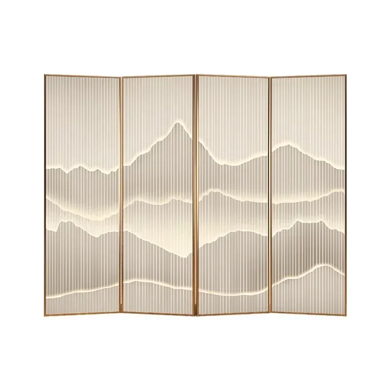 Aluminum alloy screen partition living room, light luxury and simple modern Chinese style folding, mobile landscape shading