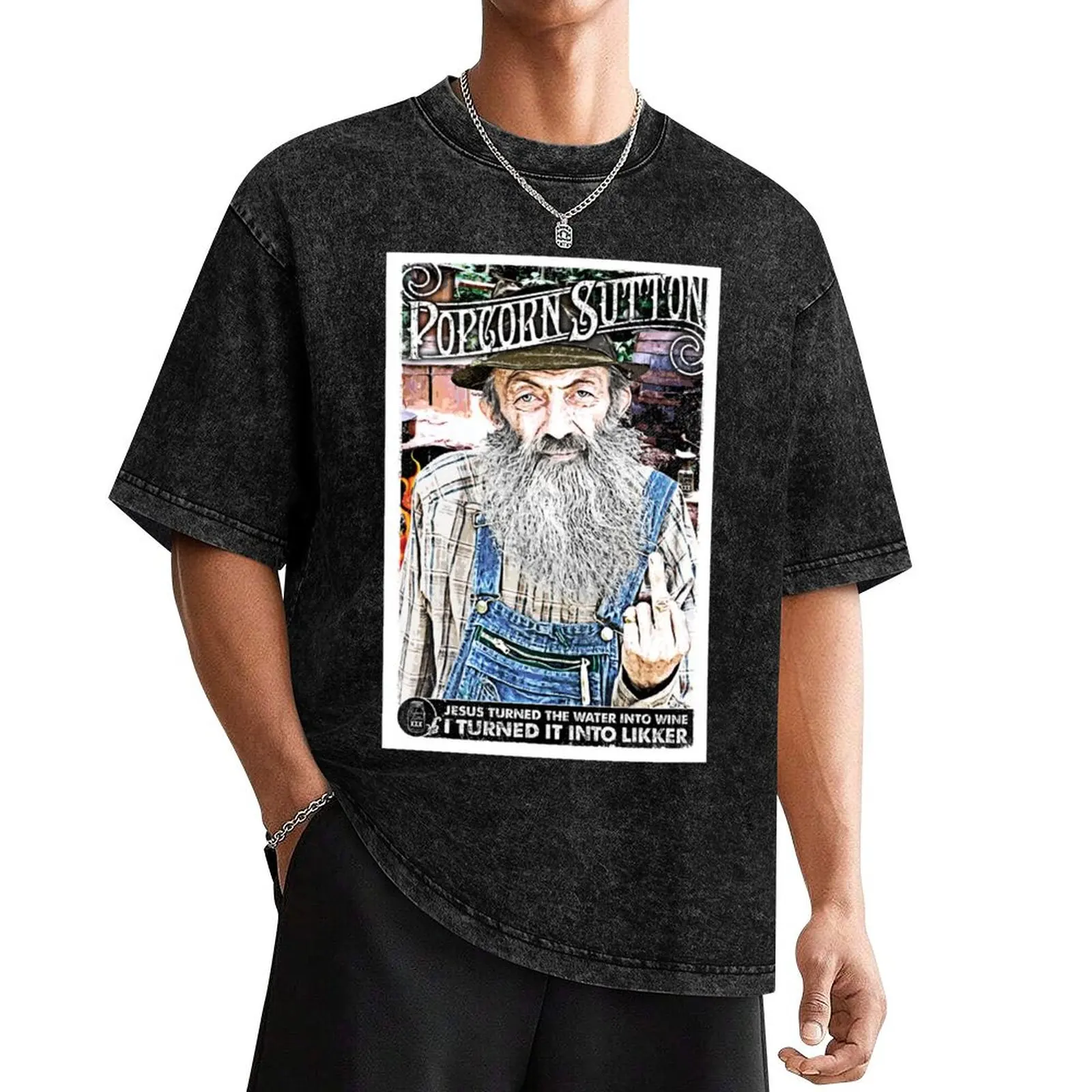 Moonshine Popcorn Sutton T-Shirt Aesthetic clothing vintage t shirts men clothes