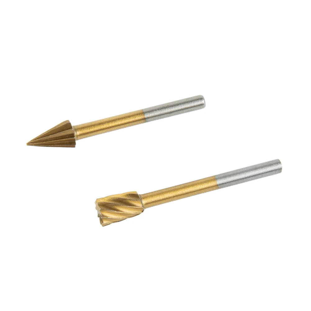 Milling Cutter Grind Drill Bit Woodworking High Speed Steel Rotary Burr 1/4\