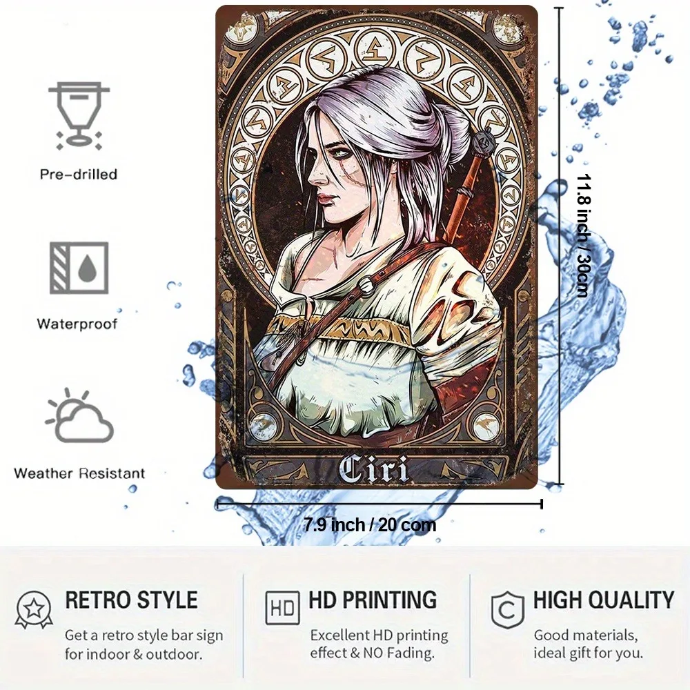 Witcher Ciri Metal Wall Art 8x12