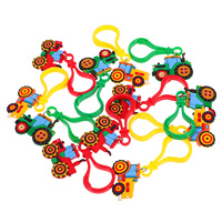 12 Pcs Truck Keychains Agricultural Vehicle Accessories PVC Kids Party Harvest Boys Vehicle Keychain Gifts Construction Theme