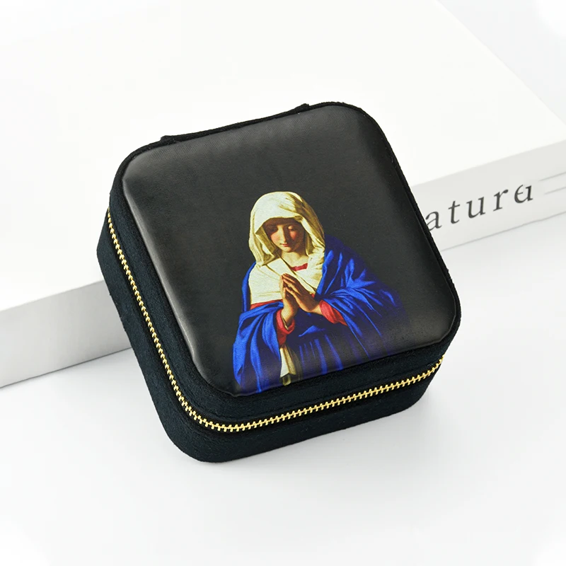 Factory Direct Sales Biblical Characters the Virgin Mary Custom Pattern Jewelry Box Support Custom Pictures Special Holiday Gift