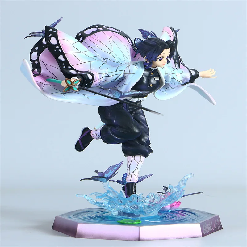 23CM Demon Slayer Figures Kochou Shinobu GK Anime Figures PVC Model Kimetsu No Yaiba Figurine Ornament Kid Christmas Gift