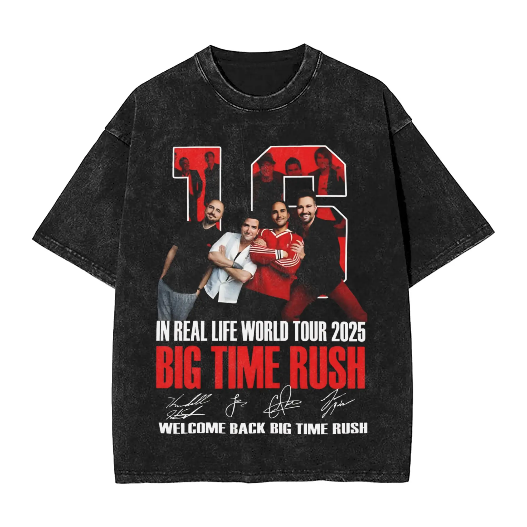 

Футболки Big Time Rush In Real Life Worldwide Tour 2025, мужские хлопковые футболки для отдыха, футболки с круглым вырезом и короткими рукавами, подарочная одежда
