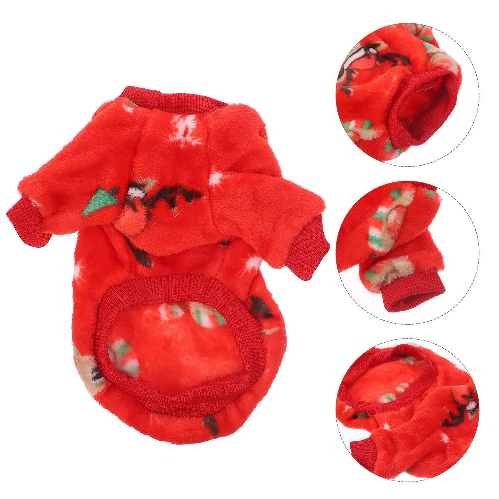 

Christmas Dog Costume S Size for Puppy Cat Warm Winter Pet Clothes Soft Comfortable Holiday Party Wear Xmas Pet Clothing Cosplay