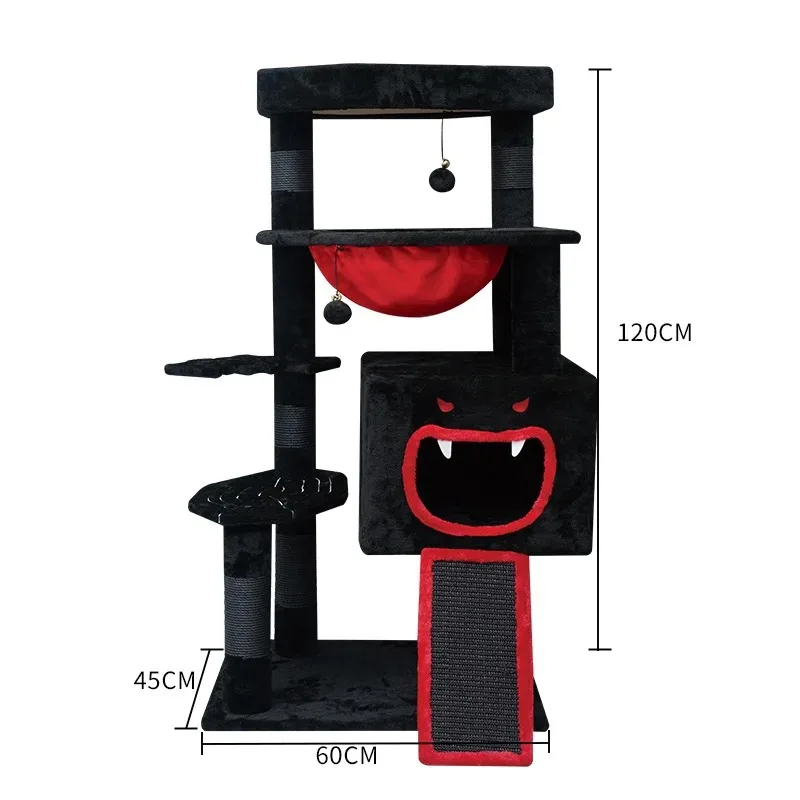 

Gothic Halloween Cat Tree with Space Capsule Design Sisal Material Cat Toy and Climbing Rack Integrated Cat Villa