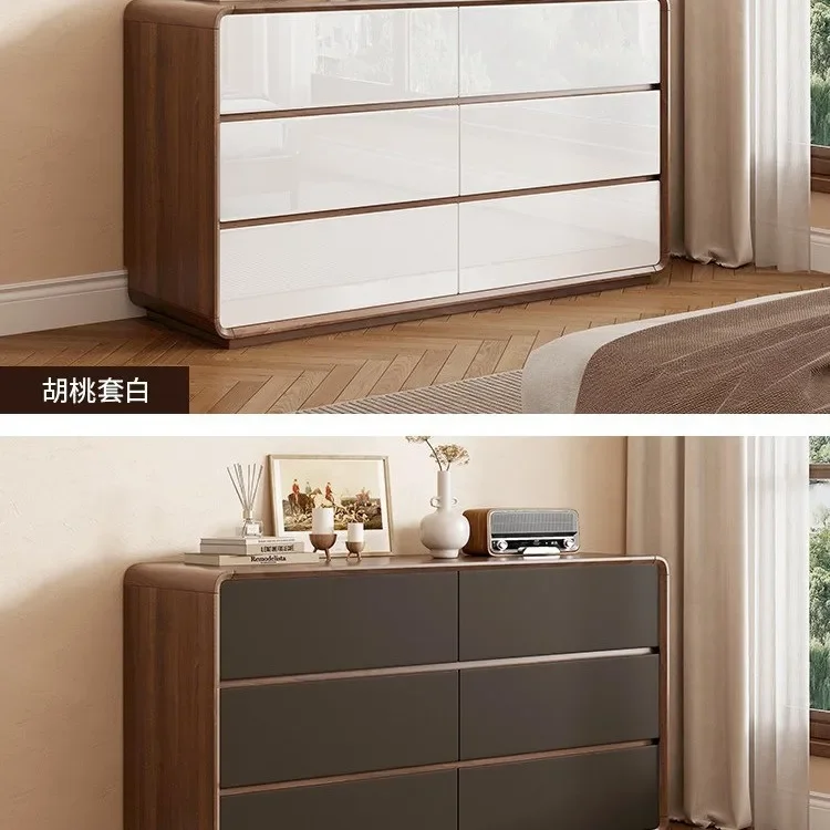 Bedroom chest storage cabinet master bedroom bedside nine chest cabinet solid wood frame living room locker