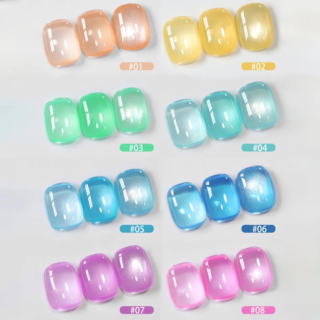 

1pcs ZH Dopamine Ice Transparent Crystal Paradise Series Gel Nail Polish Macaron Gradient Long-lasting Nail Art Nail Supplies