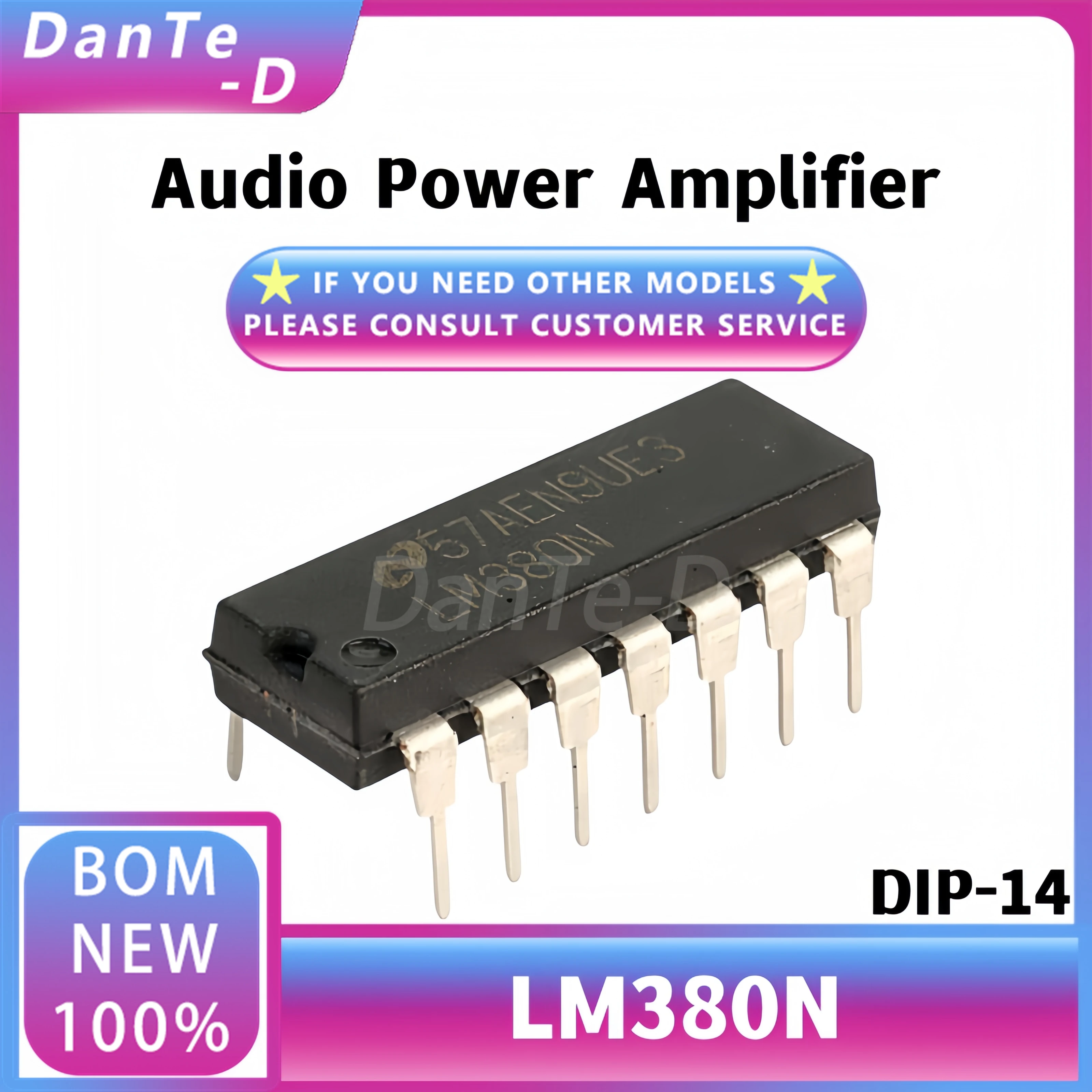 LM380N package DIP-14 LM380 audio power amplifier circuit IC brand new original authentic