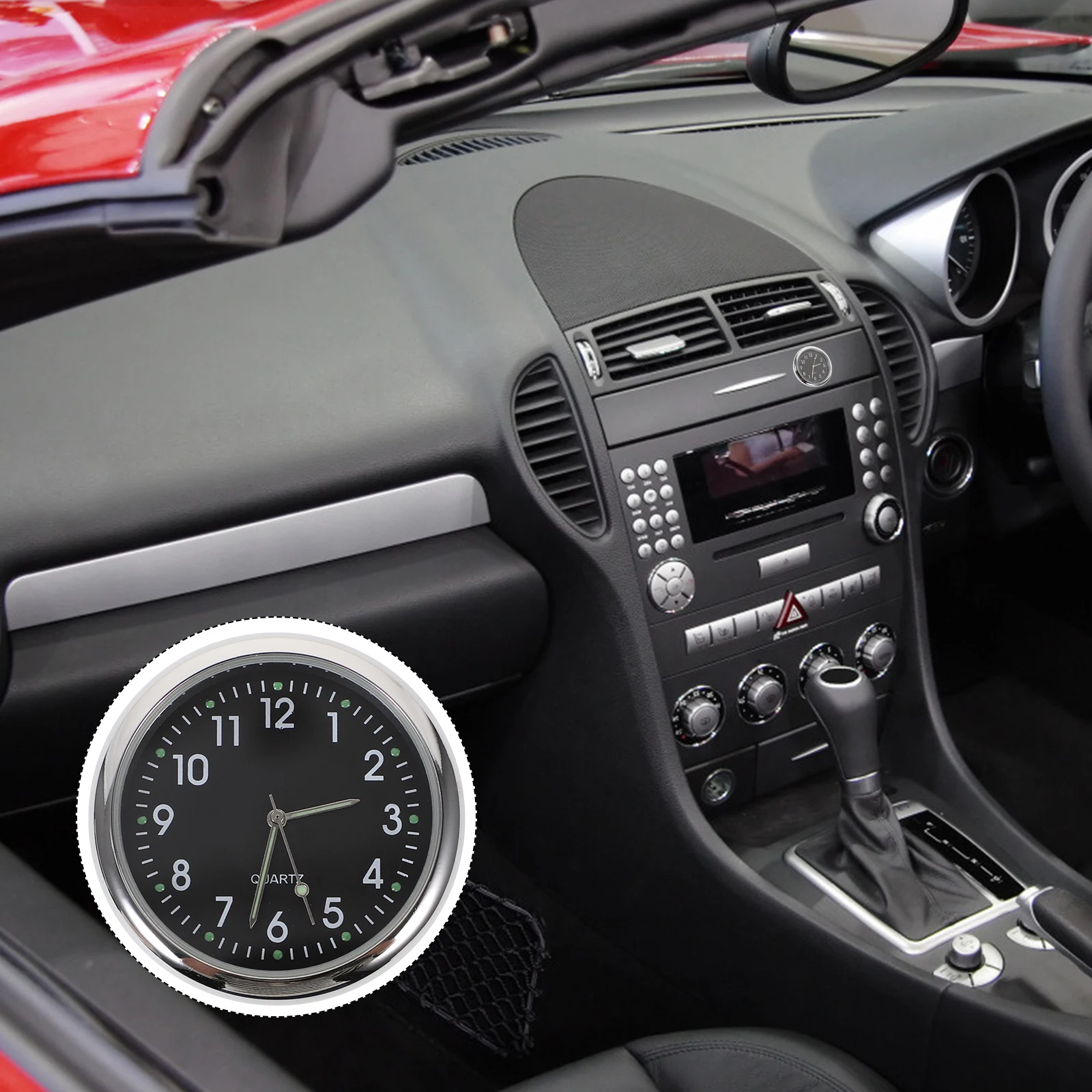 

Universal Dashboard Black Mini Luminous Pointer Easy Installation Workbench Study Dash Clock Car Digital