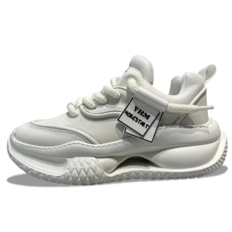 

Europe/American Wide Version Design Shoes for Men's Genuine Leather Thick Soled Height Increasing Shoe Sports Casual Daddy Shoes