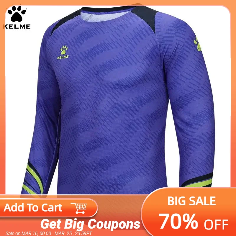 KELME manica lunga camisetas uomo primavera calcio t shirt uomo tendenza sport abbigliamento da allenamento collisione colore splicing top da corsa