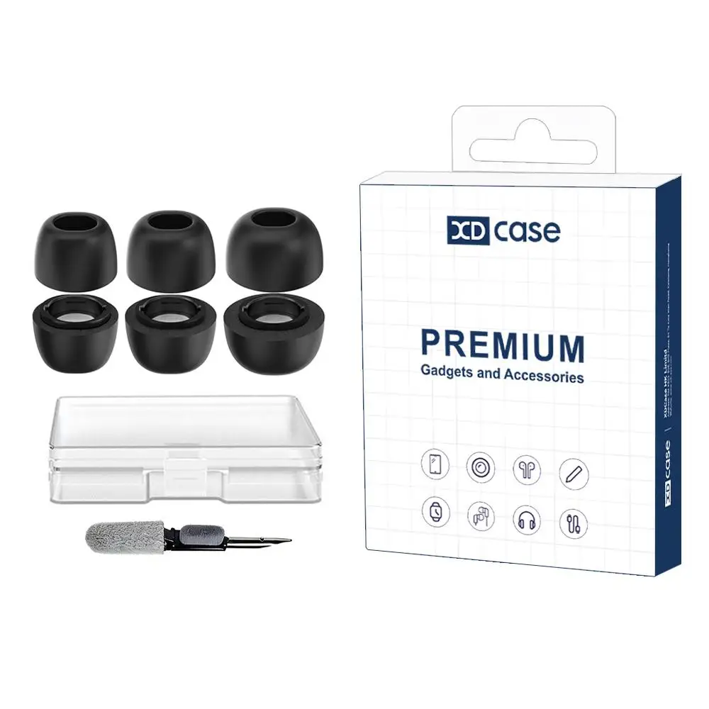 For Samsung Galaxy Buds4 Pro XDcase 3 Pairs Replacement Memory Foam Ear Tips Kit, S/M/L Size, Cleaning Brush Color Random