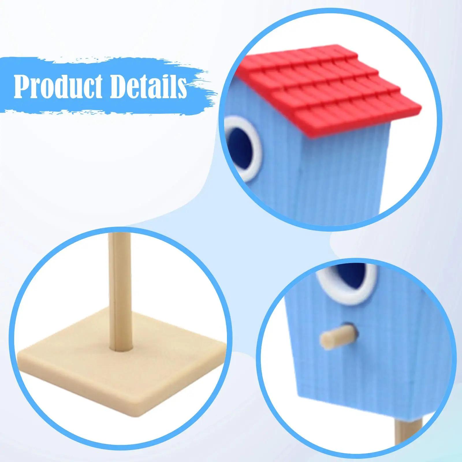 Tiny Bird House Model Miniature PLA Dollhouse Accessory Fairy Garden Prop for Christmas Birthday