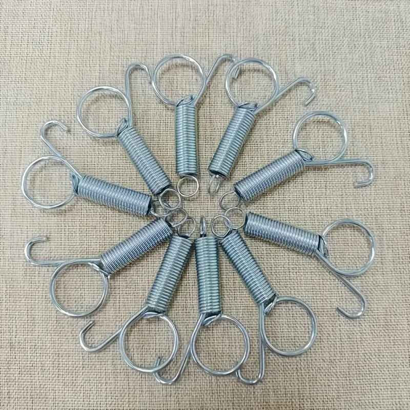 10Pcs Multipurpose Spring Animal Cage Latches Lock Spring Rabbit Cage Door Tension Spring with Hook