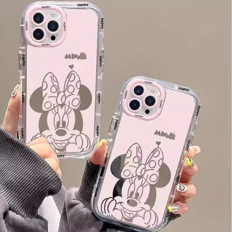 Disneys Mickeys Minnies Mouses Sweet Smile Phone Case For iPhone 15 14 13 12 11 Pro Max 7 8 Plus XR XS MAX Y2K Cute Back Cover